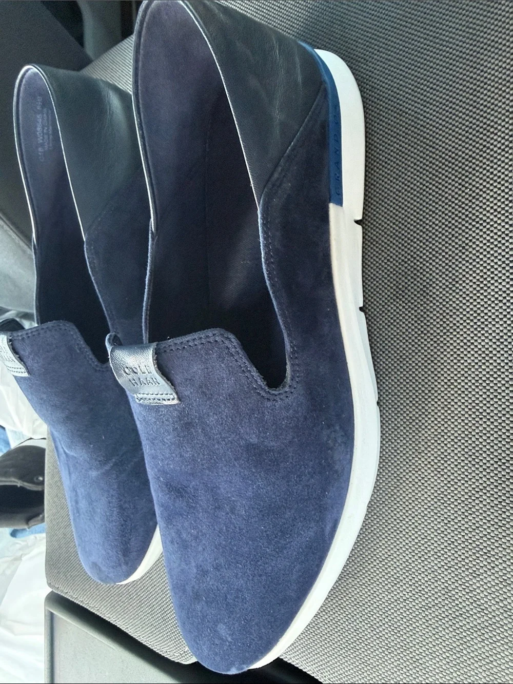 Cole Haan Navy Suede Slip-On Loafers